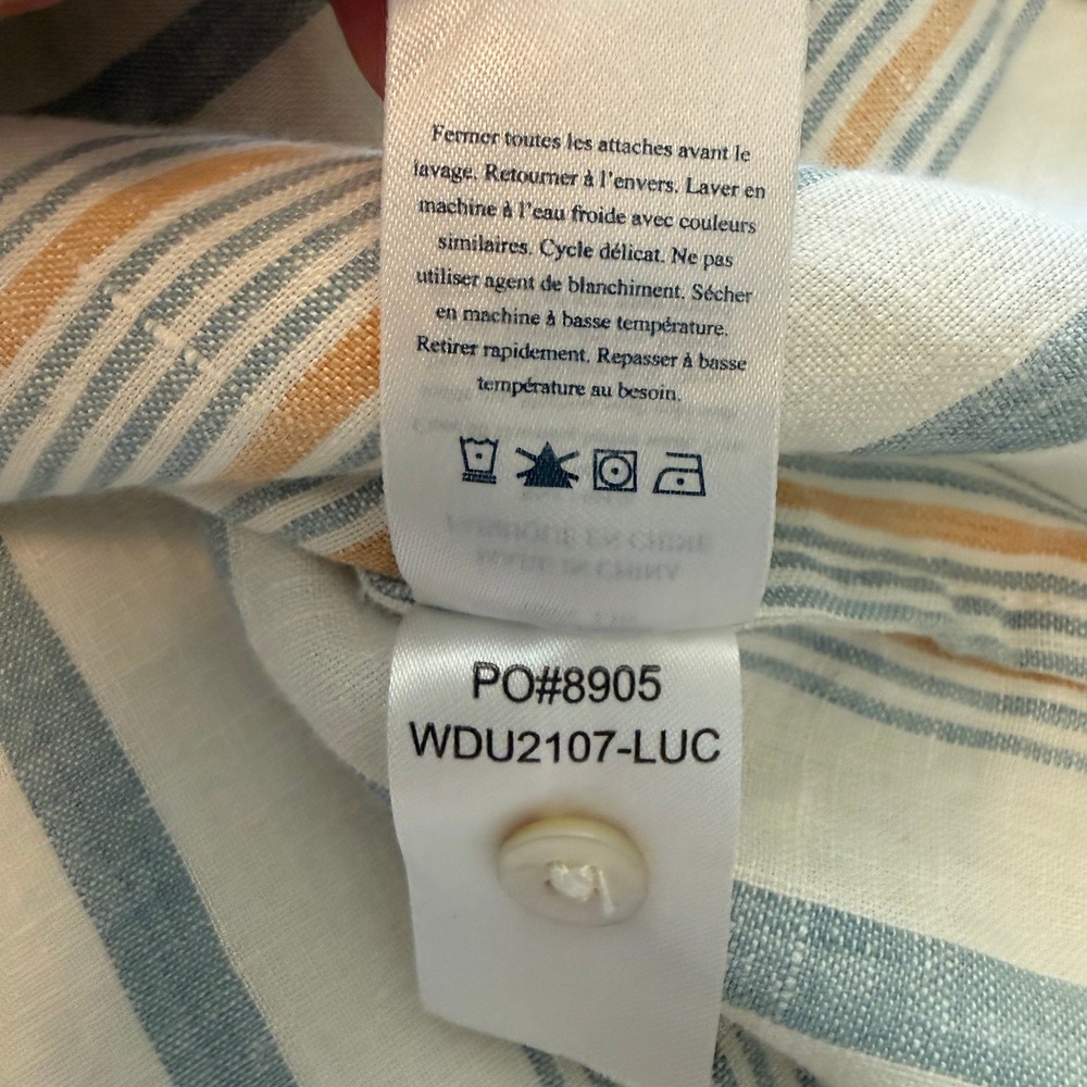 Faherty Beach Days 100% Linen Luciano Stripe Coastal Tunic Dress Sz S - Picture 11 of 14